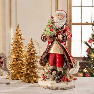 Lamart Babbo Natale con Albero H50 cm in Porcellana