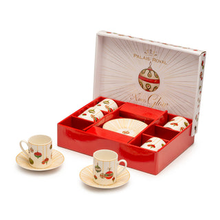 Lamart Set 6 Tazzine Xmas Glow 100cc con Piattino in Ceramica