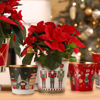 Lamart Set 2 Vasetti Natalizi Rombi in Metallo