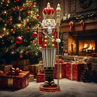 Lamart Soldatino Schiaccianoci Alto Stick H123 cm in Resina con Led