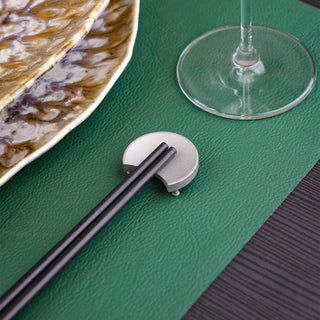 Le Gioie Half Moon Chopstick Rest in Silver Stainless Steel