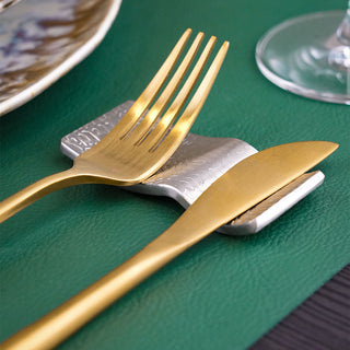Le Gioie Onda Cutlery Rest in Silver Stainless Steel