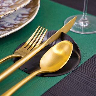 Le Gioie Cutlery Rest in Stainless Steel 10 cm Black