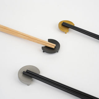 Le Gioie Half Moon Chopstick Rest in Black Stainless Steel