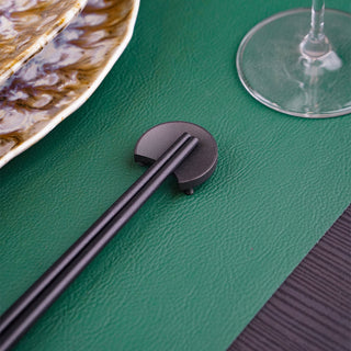Le Gioie Half Moon Chopstick Rest in Black Stainless Steel