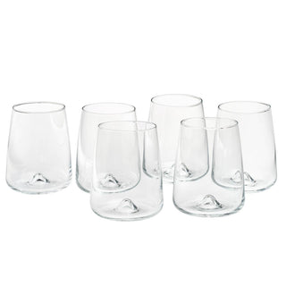 Galbiati Madrid Set of 6 Tumbler Glasses in Blown Glass 475 ml Transparent