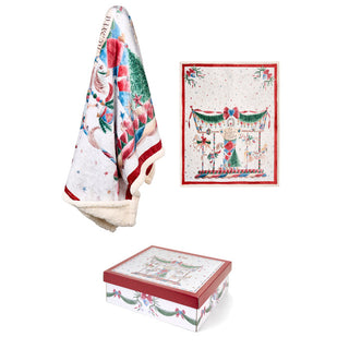 Nuvole di Stoffa Plaid con Scatola Christmas Giostra 130x160 cm