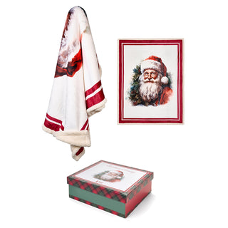 Plaid Fabric Clouds with Christmas Box 130x160 cm Santa Claus
