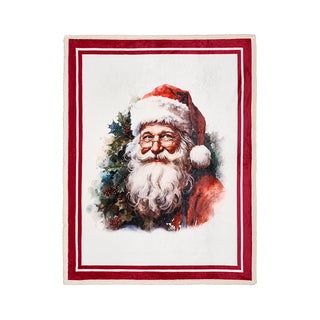 Karierte Stoffwolken mit Weihnachtsbox 130x160 cm Weihnachtsmann