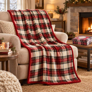 Nuvole di Stoffa Plaid con Gift Box Tartan 130x160 cm