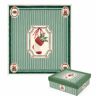 Nuvole di Stoffa Magic Noel Plaid con Gift Box 130x160 cm Verde