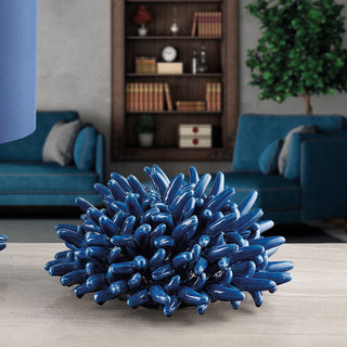 Melaverde Scultura Anemone in Ceramica D21 cm Blu