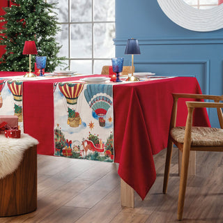 L'Oca Nera Runner Natalizio Mongolfiere Antimacchia 50x155 cm