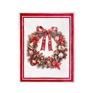 Plaid Stoff Wolken mit Box Weihnachten 130x160 cm Girlande