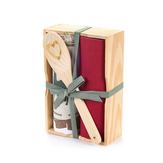 Nuvole di Stoffa Christmas is Coming Set 2 Strofinacci con Mestolo in Legno Rosso e Verde