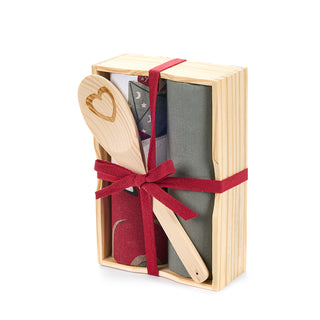 Nuvole di Stoffa Christmas is Coming Set 2 Strofinacci con Mestolo in Legno Verde Rosso e Bianco