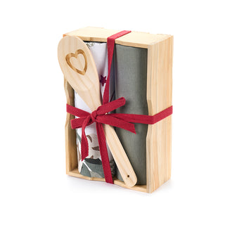 Nuvole di Stoffa Christmas is Coming Set 2 Strofinacci con Mestolo in Legno Verde e Bianco