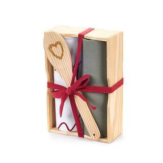 Nuvole di Stoffa Christmas is Coming Set 2 Strofinacci con Mestolo in Legno Verde e Rosso