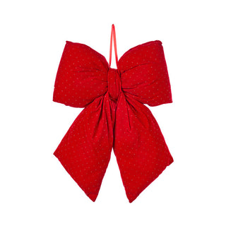 Nuvole di Stoffa Fiocco Rosso velluto glitter 48 cm