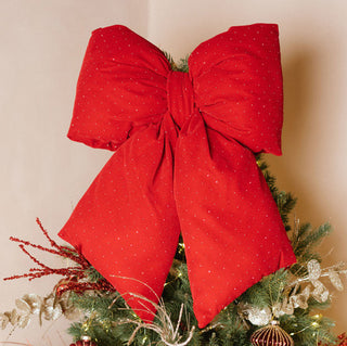 Nuvole di Stoffa Fiocco Rosso velluto glitter 48 cm