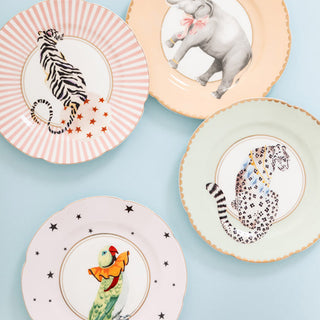 Yvonne Ellen Set of 4 Animal Tea Plates D16 cm in Porcelain