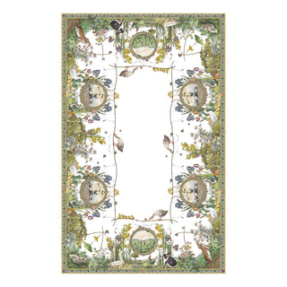 Tessitura Toscana Telerie Tovaglia Bunny Garden 160x230 cm in Lino