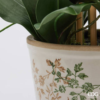 EDG Enzo De Gasperi Orchidea Phalaenopsis x8 con Bocciolo e Vaso H90 cm Verde