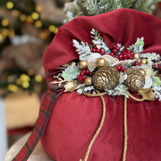 Árbol de Navidad perfumado Lena Flowers de terciopelo rojo Al. 47 cm