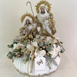 Fiori di Lena Pouf Medio con Natività e Decori