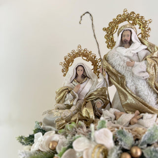 Fiori di Lena Pouf Medio con Natività e Decori