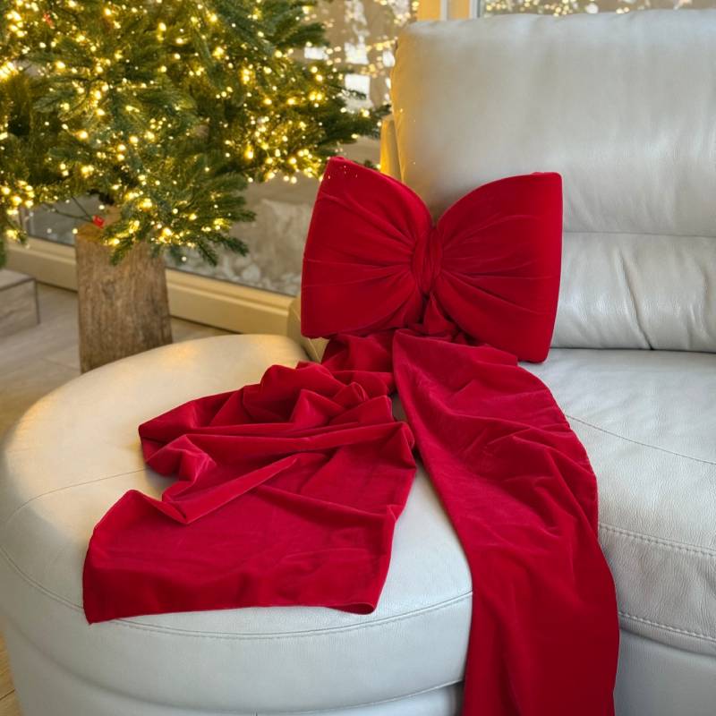 ISAENNE Federa Cuscino Quadrata 45x45 Cm - Velluto Rosso Fiocchi Di Neve - Stile Natalizio Per Divano E Letto