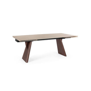 Andrea Bizzotto Maikki Ausziehbarer Tisch 200–300 x 100 cm, Walnuss-Travertin