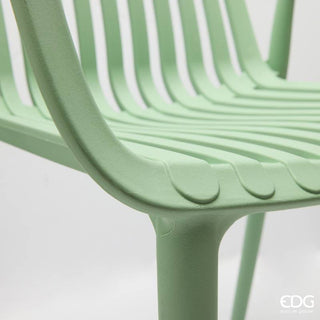 Enzo de Gasperi Sedia da Esterno a Righe Resistente Raggi UV H82,5 cm Verde Chiaro