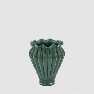 EDG Enzo De Gasperi Vaso Fleur in Vetro H20 cm Verde