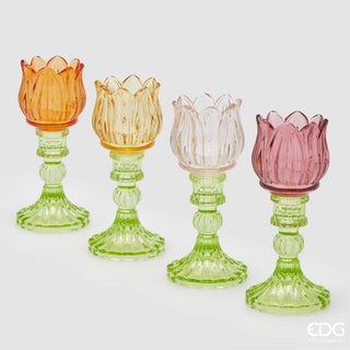 EDG Enzo De Gasperi Portacandela Tulipano H17.5 cm Giallo