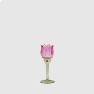 EDG Enzo De Gasperi Portacandela Tulipano H19 cm Fucsia