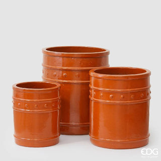 EDG Enzo De Gasperi Vaso Glaze Atlas Capri Cilindro H40 D33 cm Arancione