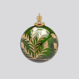 EDG Enzo De Gasperi Set mit 2 Weihnachtskugeln mit Blumen D13 cm