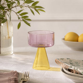 Ichendorf Milano Travasi Gelbes und rosa Glas aus Borosilikatglas