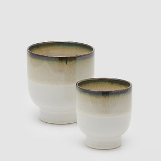 EDG Enzo de Gasperi Set 2 Vasi Cachepot Nuance in Ceramica Marrone