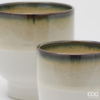 EDG Enzo de Gasperi Set 2 Vasi Cachepot Nuance in Ceramica Marrone