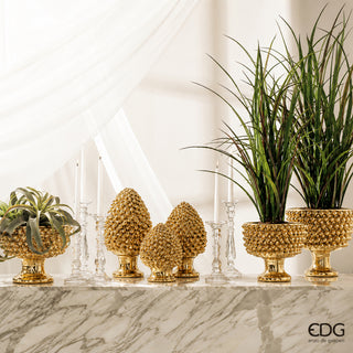 EDG Enzo De Gasperi Vaso Fenice Pigna H24.5 Cm Oro