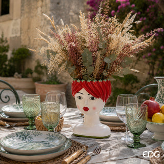 EDG Enzo De Gasperi Vaso Testa Peperoncini H22 Cm in Ceramica