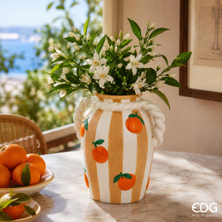 EDG Enzo De Gasperi Vaso Arance H22 Cm in Ceramica
