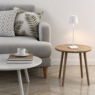 Zafferano Poldina Pro Lampada da Tavolo Bianco Opaco H38 cm