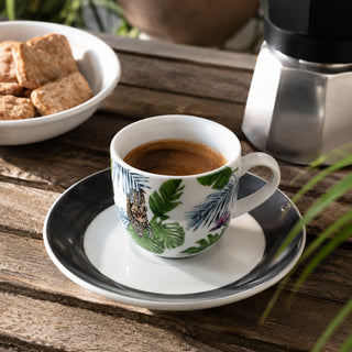 Villa Altachiara Servizio Caffè Cardamomo 6 Pezzi con Piattino in Porcellana