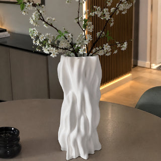 Lamart Vaso Bianco L H42 Cm in Porcellana