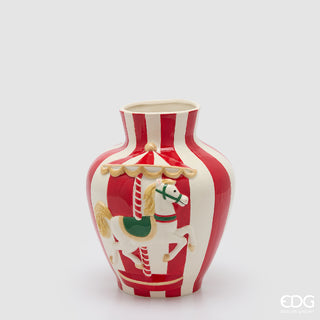 EDG Enzo De Gasperi Vaso Cavallo Giostra Anfora H26 Cm
