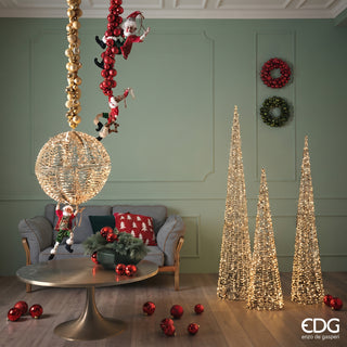 EDG Enzo De Gasperi Weihnachtsgirlandenkugeln Mix 100 Stück L 150 cm Rot
