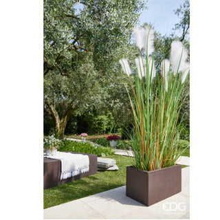 EDG Enzo De Gasperi Set 2 Vasi Bassi in Resinpietra Marrone